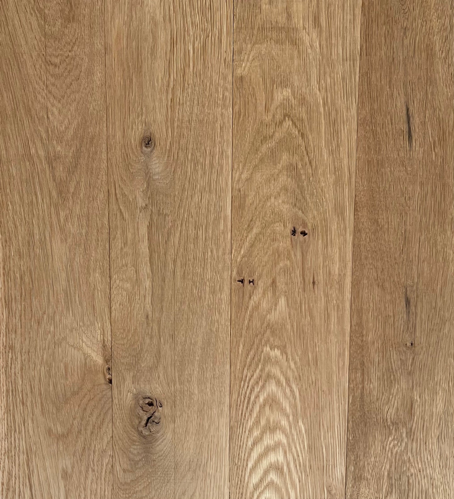 3/4" Solid White Oak Flooring.  Plain Sawn. Character.  5" width. Unfinished.